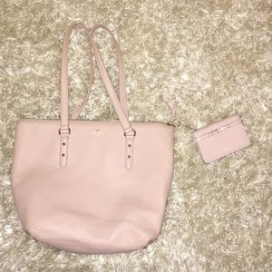 Pink Kate Spade Huge Tote with keychain Wallet